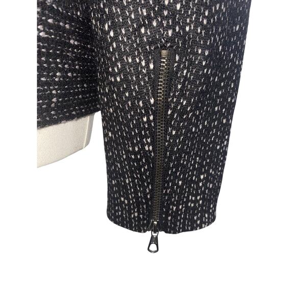 Rag & Bone Womens 10 Black Blue Wool Tweed Jacket Accent Snap Closure Pockets - Picture 6 of 8